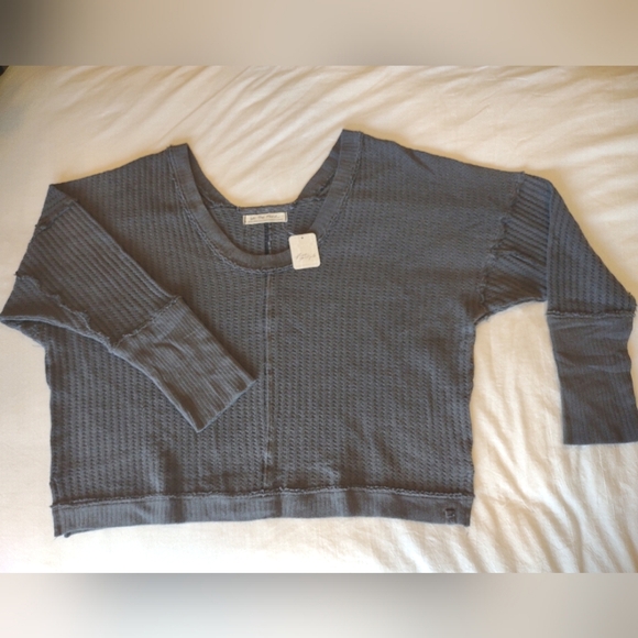 Free People Magic Thermal Top - Faded Black - XL - NWT - Picture 10 of 14